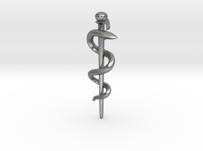 Snake rod pendant - symbol of medicine 3d printed