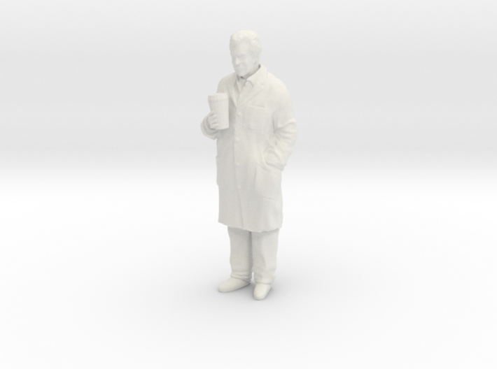 1/20 Scientist in Coat with Big Coffee 3d printed