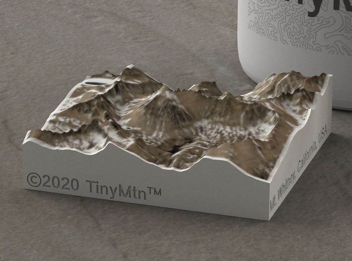 Mt. Whitney (new), California, USA, 1:100000 3d printed 