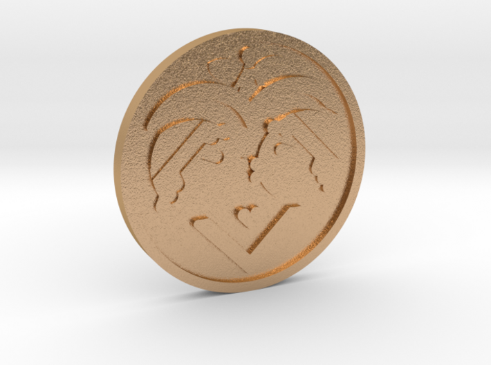 The Lovers Coin 3d printed