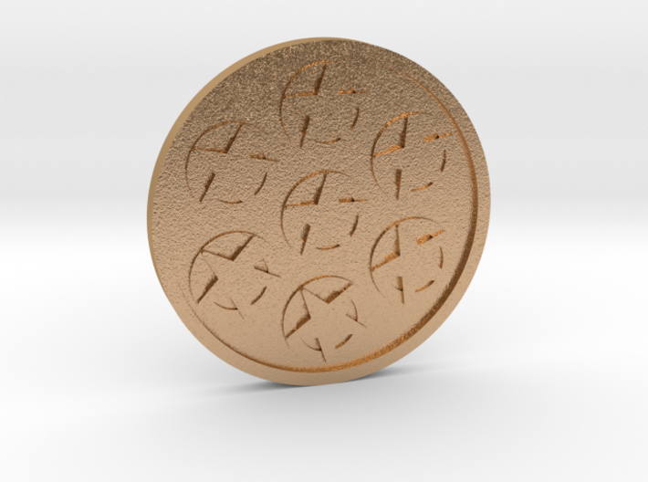Seven of Pentacle Coin 3d printed