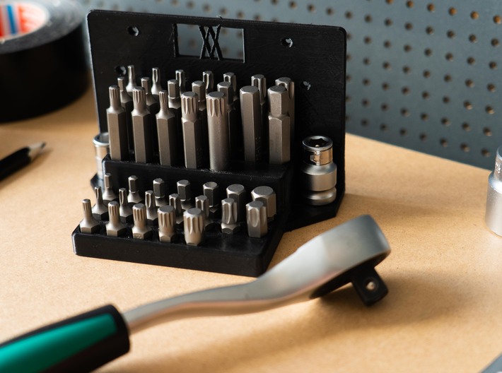 Tool Holder for Power Bits 40pcs with Connectors I 3d printed 