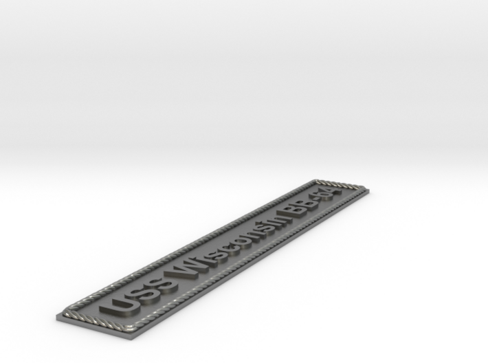 Nameplate USS Wisconsin BB-64 (10 cm) 3d printed