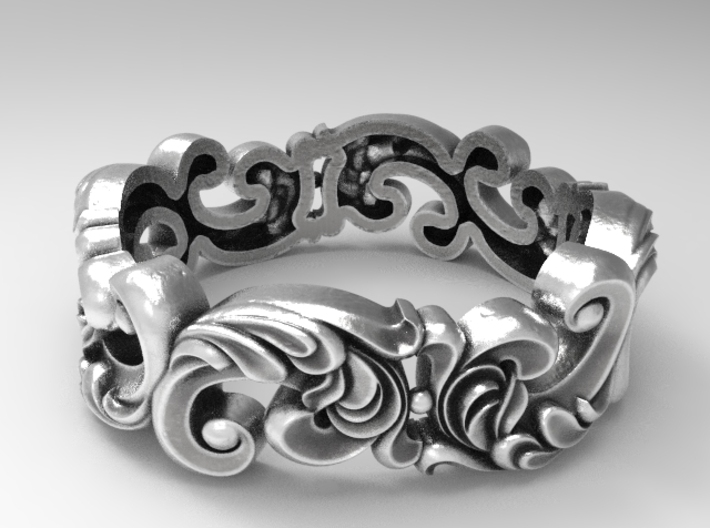 Antique design scroll band size 7 3d printed 