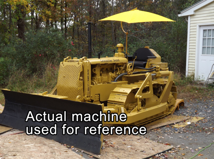 1/72 scale D47U bulldozer 1950's 3d printed Modeled from Real Machine, reference 