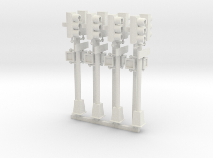Traffic Light - NYC - HO 2 head pole x4 3d printed 