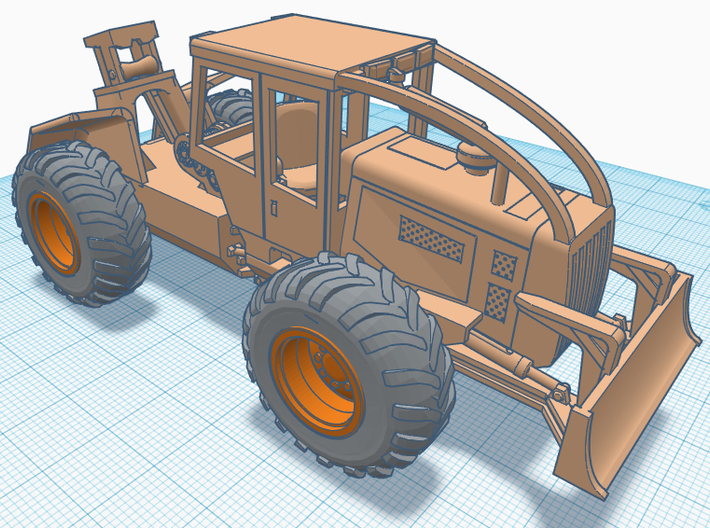 1/50th Log Skidder with Cable Winch  3d printed 