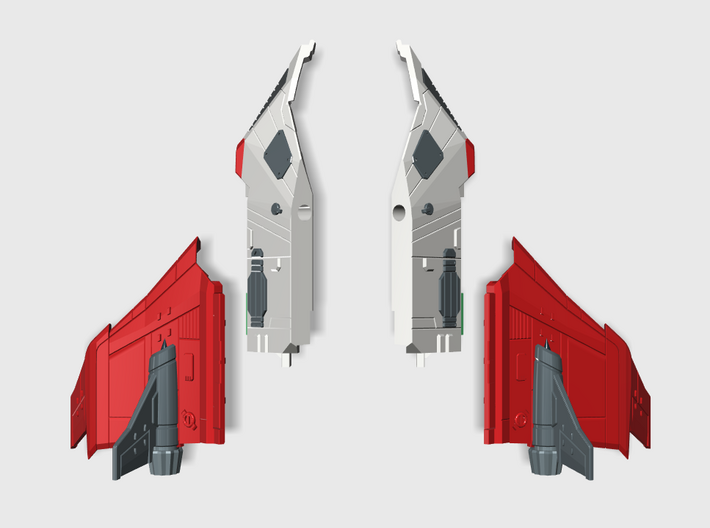 Tetrajet Ramjet wings & boosters 3d printed 