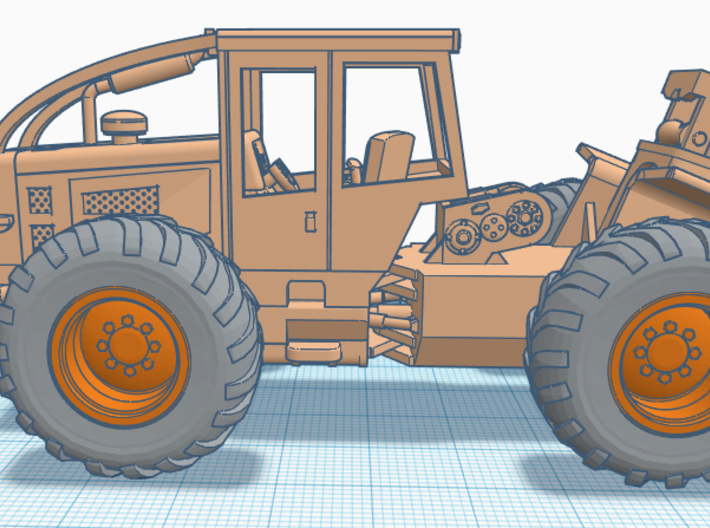 1/87th Log Skidder with Cable Winch  3d printed 