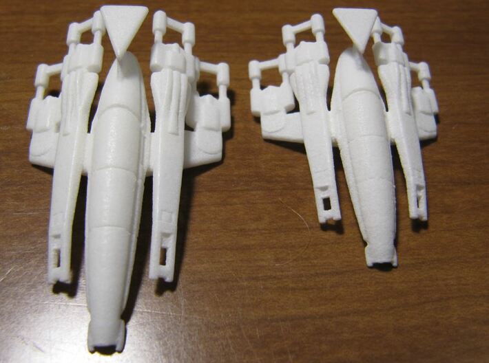 Nomad-D SR1 SDF Wing (6) 3d printed 50mm and 40mm SDF shown in WSFP for comparison