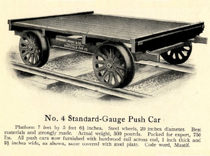 HO Scale Sheffield No 4 Standard Gauge Push Car 3d printed 