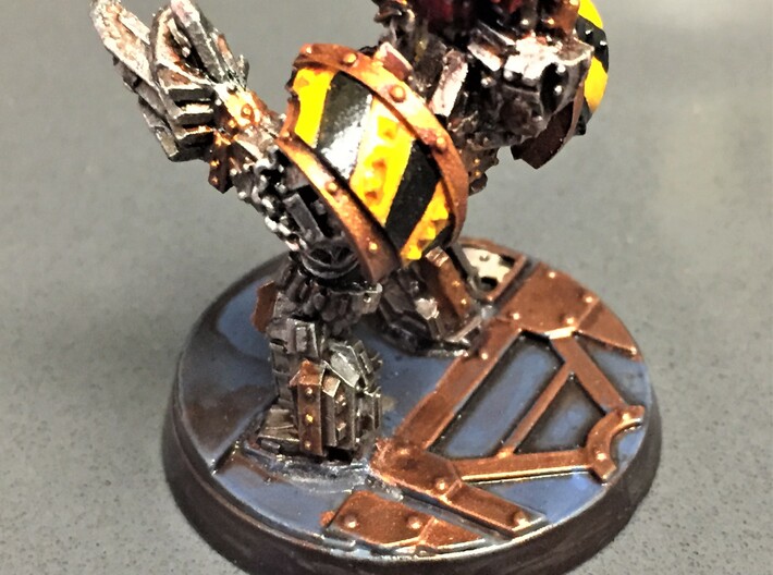 Iron Warriors Cataphractii Shoulder Pads Pauldron 3d printed Hazard Stripe Cataphractii Pauldrons on an old Obliterator turned into a Terminator