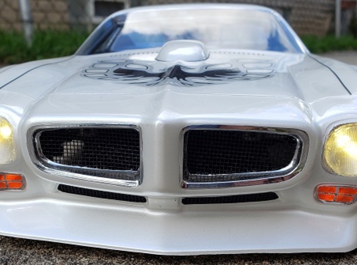 Trans Am 1971 Light Buckets 1/10 Scale RC 3d printed Headlights and Turnsignals Installed