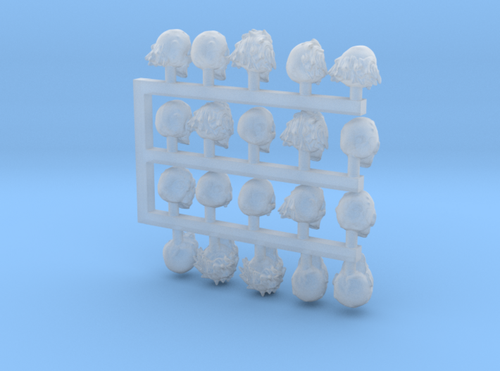 28mm Zombie / Ghoul / Undead / Monster Heads 3d printed