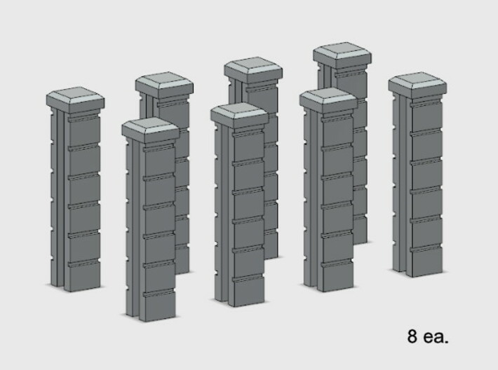 Rod Iron Fence - Splice Columns 3d printed Part # RIF-008