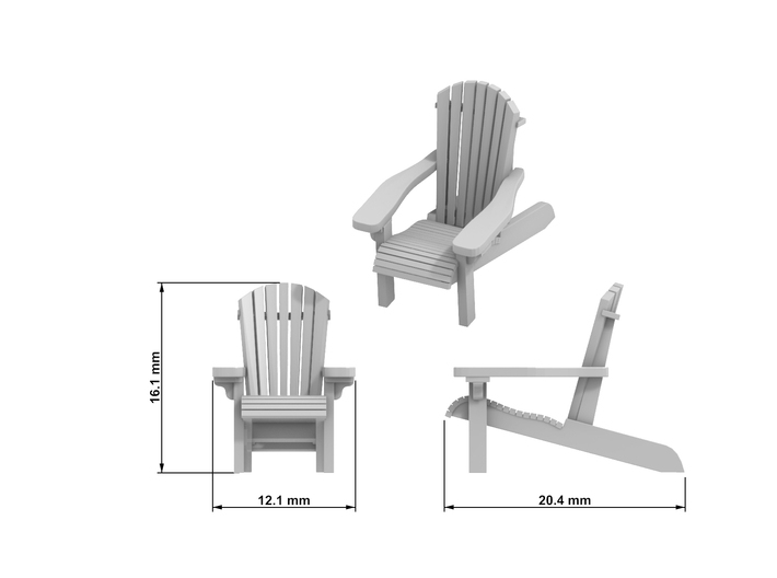 Chair 14. 1:64 Scale (S) x5 units 3d printed Dimensions at 1:64 Scake