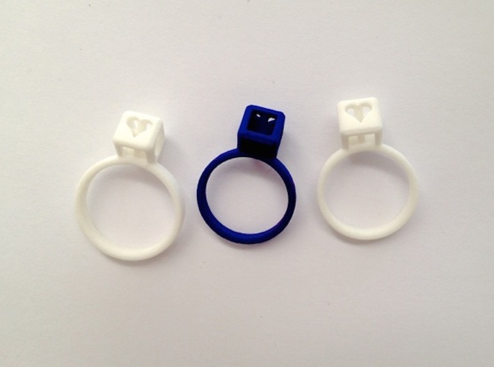 JEWELRY Ring size 9 (19 mm) with HyperCube "stone" 3d printed 