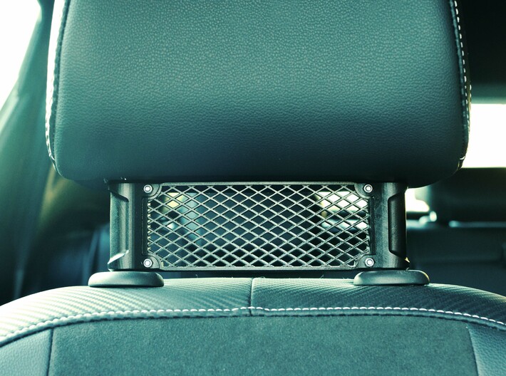 Car Headrest Grill - Flag 3d printed Example of the blank variation