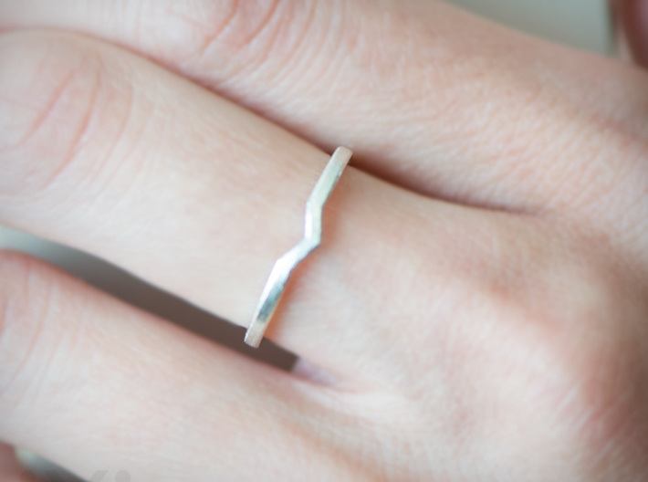 Minimalist Chevron Stacking Ring - Girls Ring Size 3d printed 