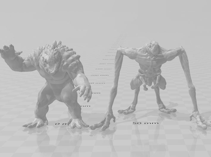 Krogadon kaiju monster 55mm miniature game fantasy 3d printed 