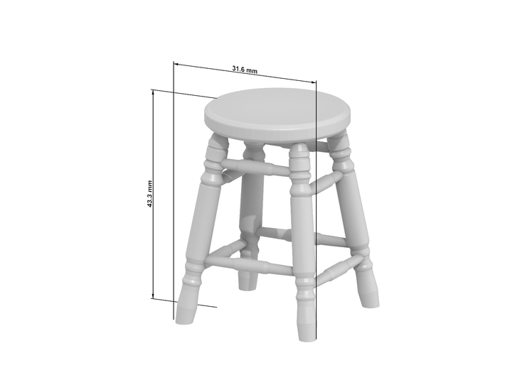 Stool 03. 1:12 Scale x2 Units 3d printed Dimensions at 1:12 Scale