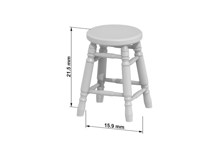 Stool 03. 1:24 Scale x4 Units 3d printed Dimensions at 1:24 Scale