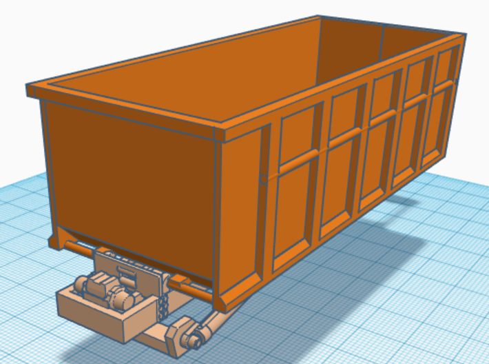 1/50th Roll Off Truck Body frame 3d printed Shown with dumpster