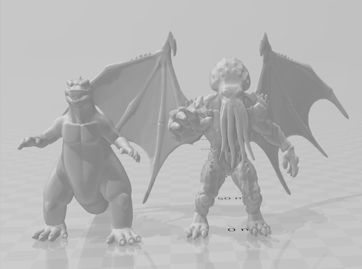 Godzilla cartoon kaiju monster miniature games rpg 3d printed 