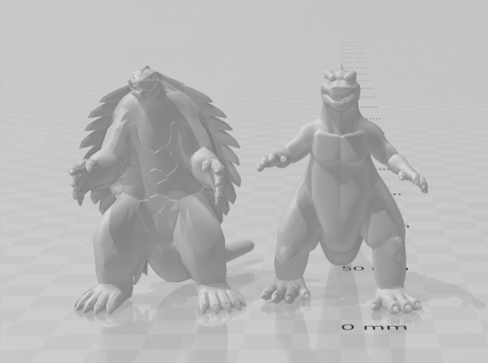Godzilla cartoon kaiju monster miniature games rpg 3d printed 