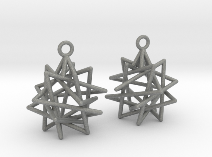Tetrahedron Compound Earrings 3d printed