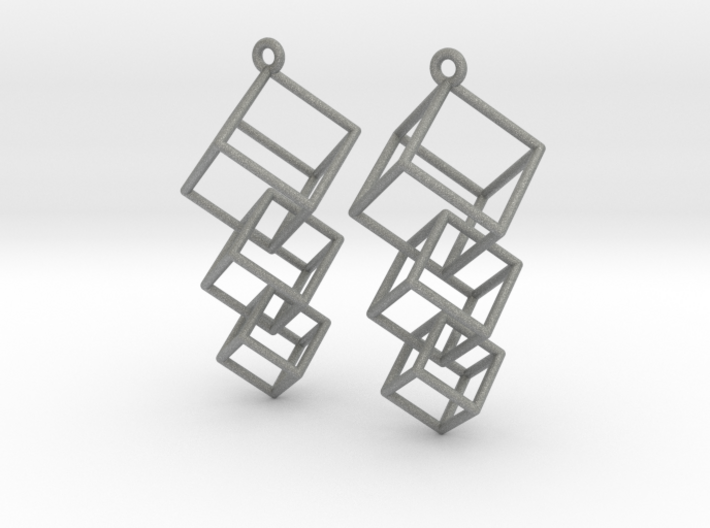 Dangling Cubes Earrings 3d printed