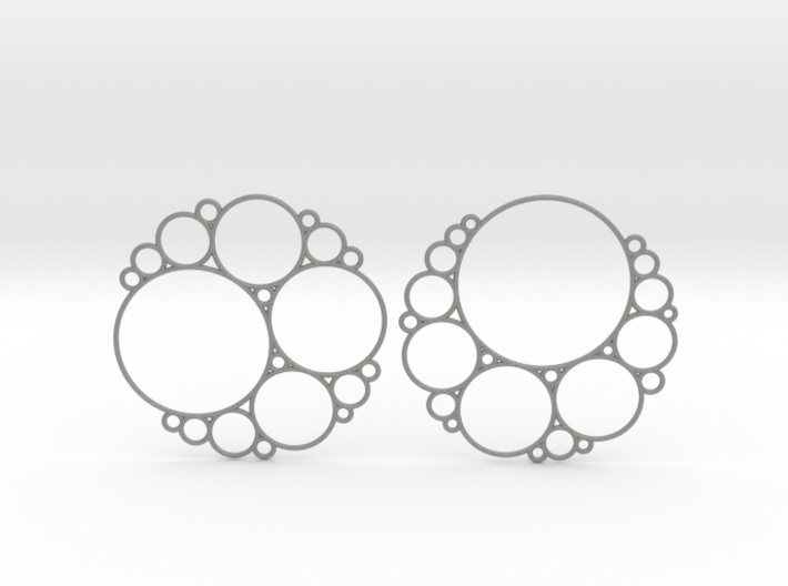 Bubbly Apollonian Earrings 3d printed
