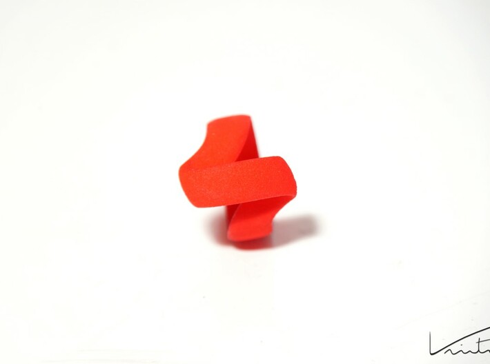 Twist Parallel ring 3d printed Red Strong & Flexible