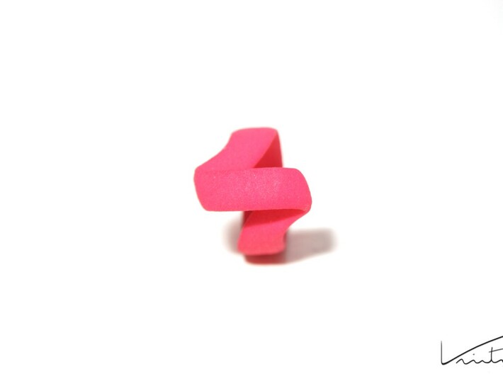 Twist Parallel ring 3d printed Pink Strong & Flexible