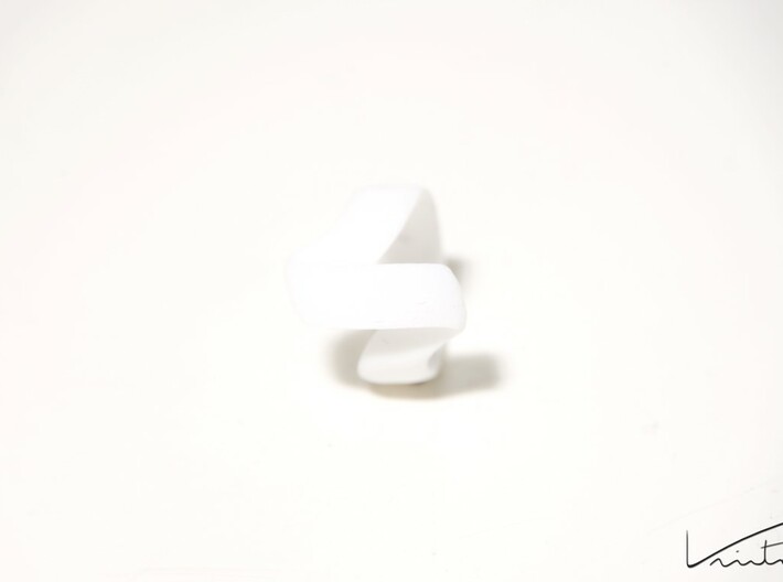 Twist Parallel ring 3d printed White Strong & Flexible
