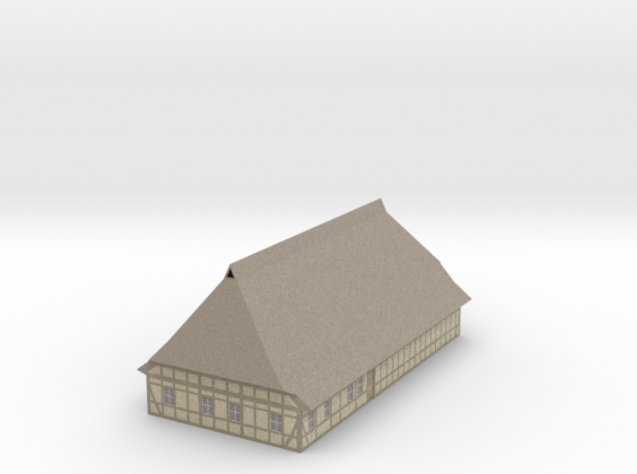 1/300 North German Timberframe House - clay wall 3d printed