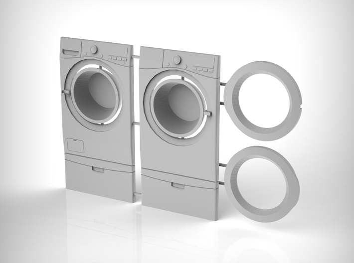 Washer &amp; Dryer Set 01. 1:12 Scale 3d printed