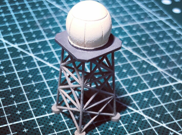 1:400 Ground Radar Radome 3d printed Model during painting session