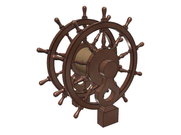 1/72 Ship's Wheel (Helm) for Frigates, Sloops, etc 3d printed Painting suggestion.