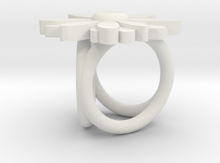 Scarf buckle triple ring with daisy 3d printed