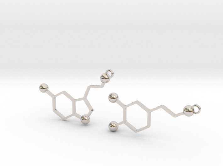 Dopamine &amp; Serotonin Earrings 3d printed