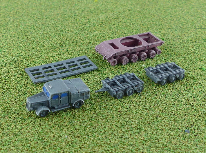 Faun ZR Tractor w. Culemeyer & E100 Hull 1/285 3d printed 
