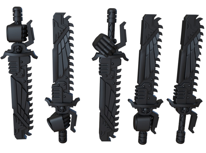 Weapon Model 3 pack chainsword Imperial yfists 3d printed 