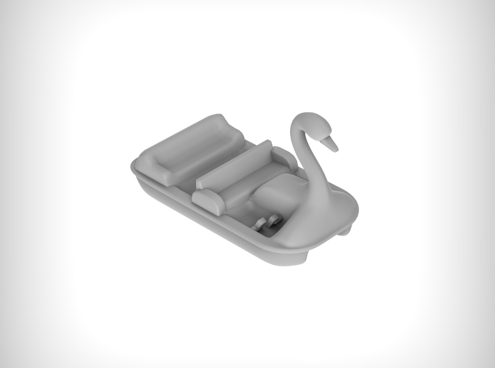 Swan Pedal Boat 01. 1:87 Scale (HO) 3d printed