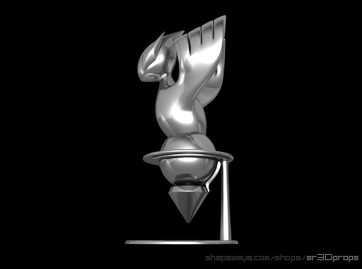 Lugia Chess Piece Stand 3d printed This is a digital render but it can look like this if you paint it Silver/Chrome.