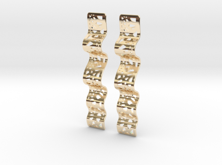 Lace Ribon Earrings 3d printed 