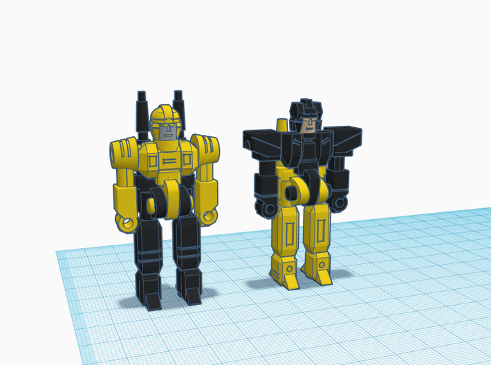 Hunter and Kenji RoGunners 3d printed Kenji and Hunter in robot mode