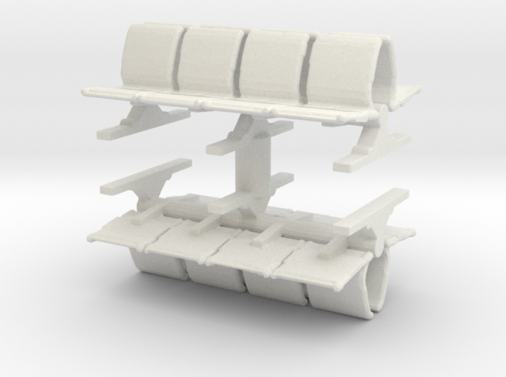 8 Waiting Room Seats (x2) 1/100 3d printed