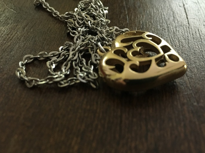 Adventurer's Heart 3d printed Polished Brass
