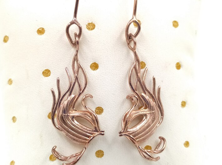 Masquerade fish earring 3d printed 
